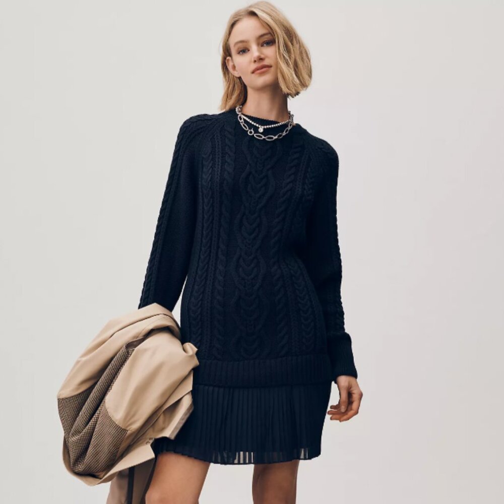 The Delphine Sweater Twofer Mini Dress XS NWT